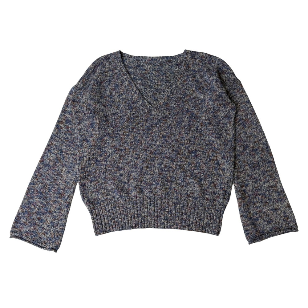 J.Crew Bell Sleeve V-Neck Sweater Womens S/M‎ Soft Knit Quiet Luxury Boho
